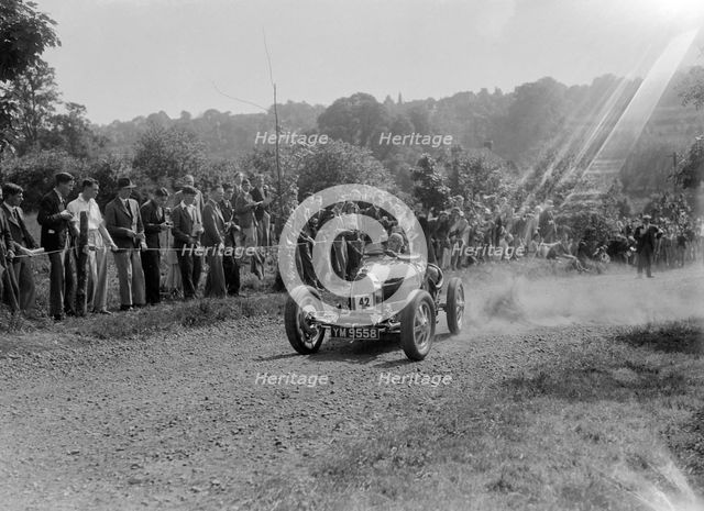 Bugatti Type 35, Bugatti Owners Club Hill Climb, Chalfont St Peter, Buckinghamshire, 1935. Artist: Bill Brunell.