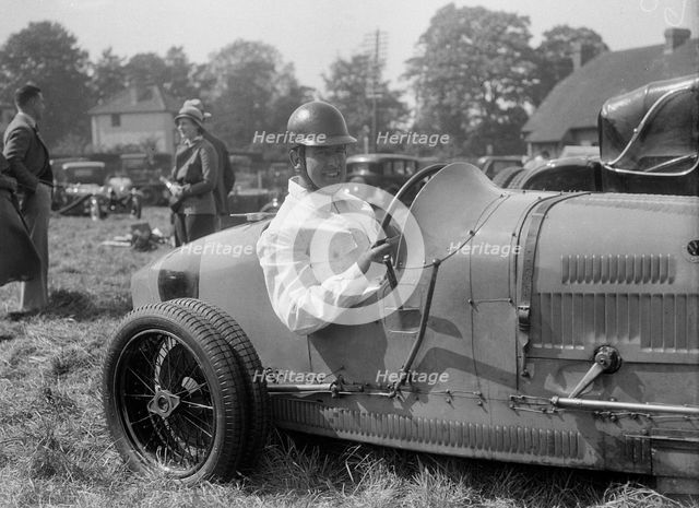 Bugatti Type 35, Bugatti Owners Club Hill Climb, Chalfont St Peter, Buckinghamshire, 1935. Artist: Bill Brunell.