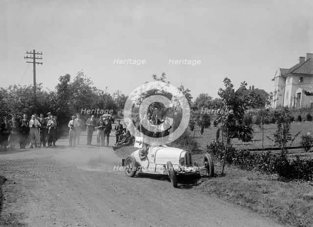 Bugatti Type 37, Bugatti Owners Club Hill Climb, Chalfont St Peter, Buckinghamshire, 1935. Artist: Bill Brunell.