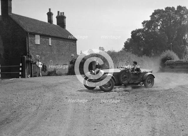 Bugatti Type 30 competing in the Singer CC Rushmere Hill Climb, Shropshire 1935. Artist: Bill Brunell.