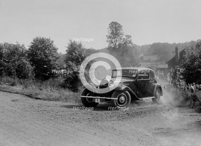 Bugatti Type 49 coupe, Bugatti Owners Club Hill Climb, Chalfont St Peter, Buckinghamshire, 1935. Artist: Bill Brunell.