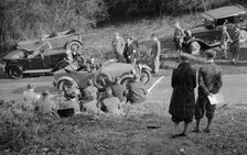 Bugatti Type 40 Grand Sport of GM Giles competing in the JCC Half-Day Trial, 1930. Artist: Bill Brunell