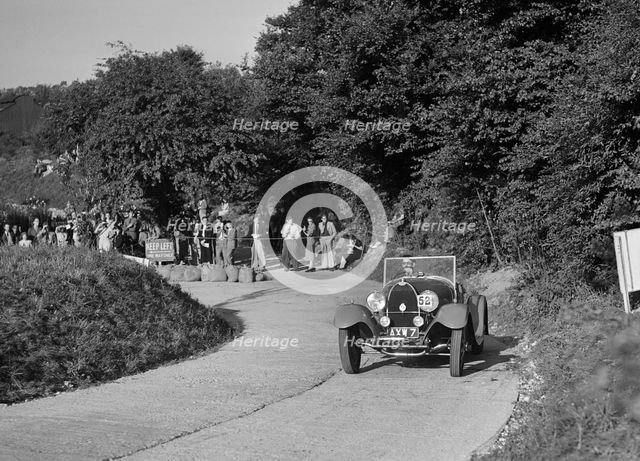 Bugatti Type 43 of GM Crozier competing in the VSCC Croydon Speed Trials, 1937. Artist: Bill Brunell.