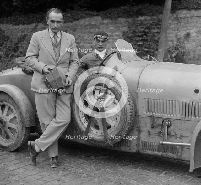 Bugatti Type 43 at the Boulogne Motor Week, France, 1928. Artist: Bill Brunell.
