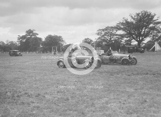 Bugatti Type 43 and Type 44 taking part in the Bugatti Owners Club gymkhana, 5 July 1931. Artist: Bill Brunell.