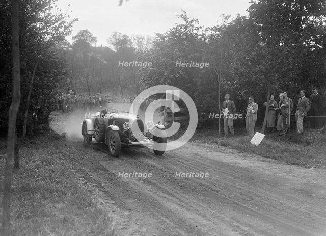 Bugatti Type 43, Bugatti Owners Club Hill Climb, Chalfont St Peter, Buckinghamshire, 1935. Artist: Bill Brunell.
