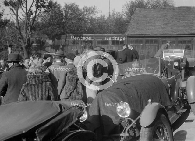Bugatti Type 43 taking part in the Bugatti Owners Club car treasure hunt, 25 October 1931. Artist: Bill Brunell.