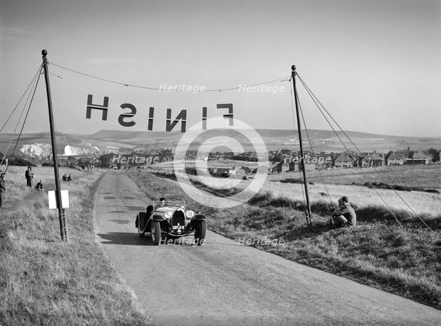 Bugatti Type 55 of CI Craig competing at the Bugatti Owners Club Lewes Speed Trials, Sussex, 1937. Artist: Bill Brunell.