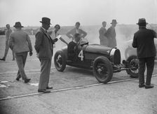 Bugatti at a Surbiton Motor Club race meeting, Brooklands, Surrey, 1928. Artist: Bill Brunell