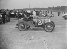 Bugatti of JR Jeffery, winner of a race at a Surbiton Motor Club meeting, Brooklands, Surrey, 1928. Artist: Bill Brunell
