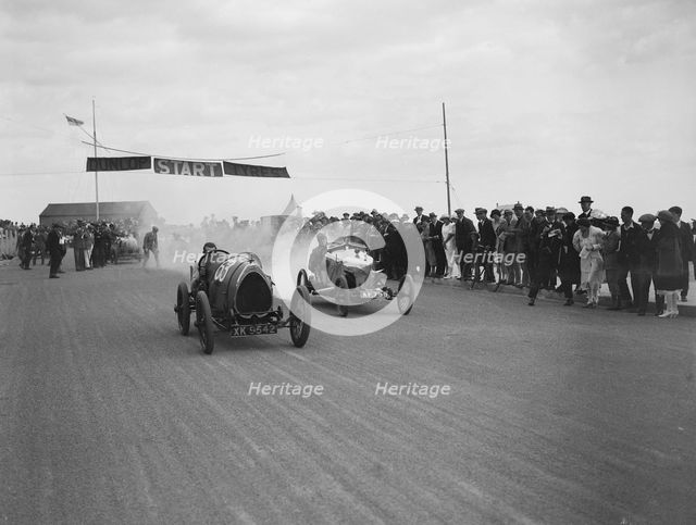 Bugatti of Leon Cushman racing at the Southsea Speed Carnival, Hampshire. 1922. Artist: Bill Brunell.