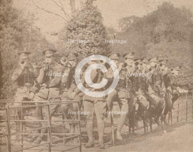 Buglers practicing in a London Park, c1915 (1928). Artist: Unknown.