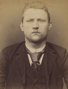 Buhr. Victor. 25 ans, né à Cologne (Allemagne). Peintre décorateur. Anarchiste. 2/3/94., 1894. Creator: Alphonse Bertillon