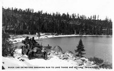 Buick car on a record breaking run to Lake Tahoe and return, midwinter 1912