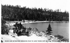 Buick car on a record breaking run to Lake Tahoe and return, midwinter 1912
