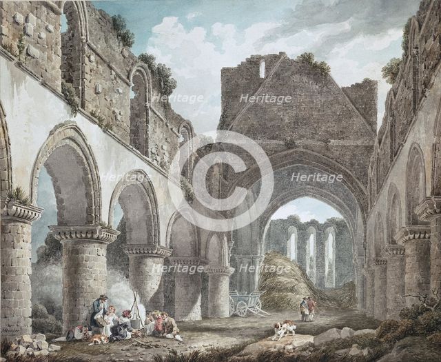 Buildwas Abbey, Shropshire, c1760-1800. Artist: Michael Angelo Rooker.
