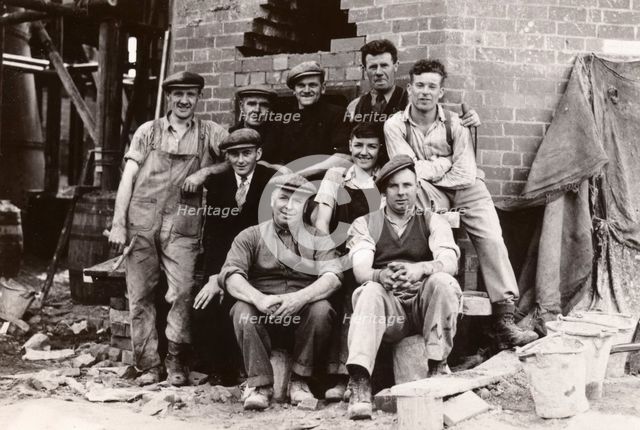 Builders, Rowntree factory, York, Yorkshire, 1937. Artist: Unknown