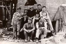 Builders, Rowntree factory, York, Yorkshire, 1937