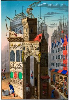 Building construction, France, 15th century (1849).Artist: Franz Kellerhoven