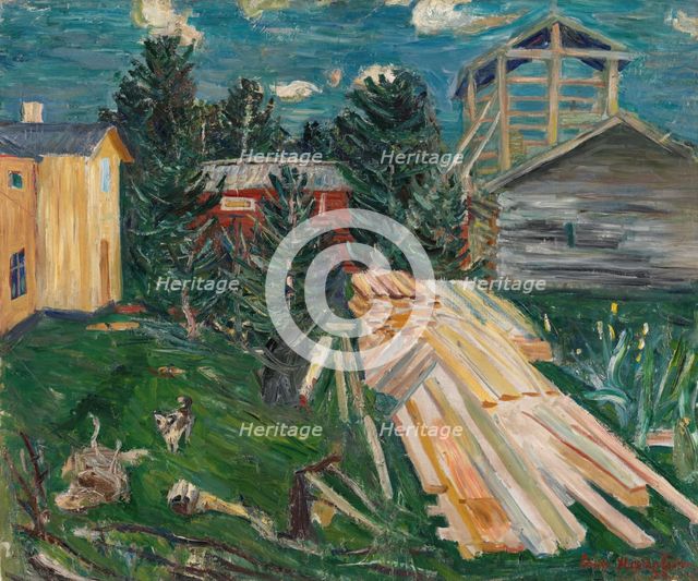 Building a House, 1932. Creator: Eric Hallstrom.