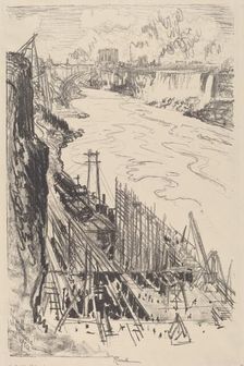 Building a Power House, 1910. Creator: Joseph Pennell