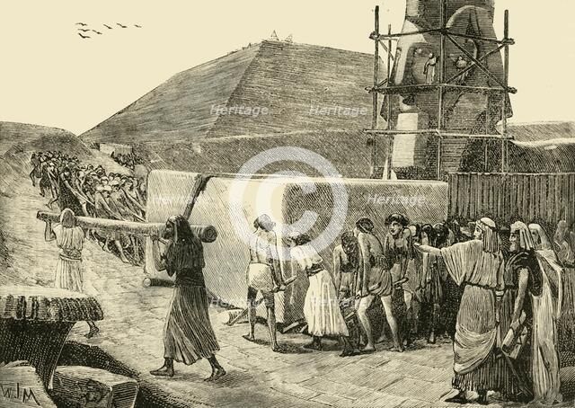 'Building a Pyramid', 1890. Creator: Unknown.