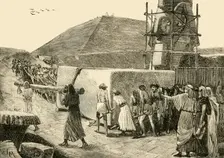 Building a Pyramid 1890. Creator: Unknown