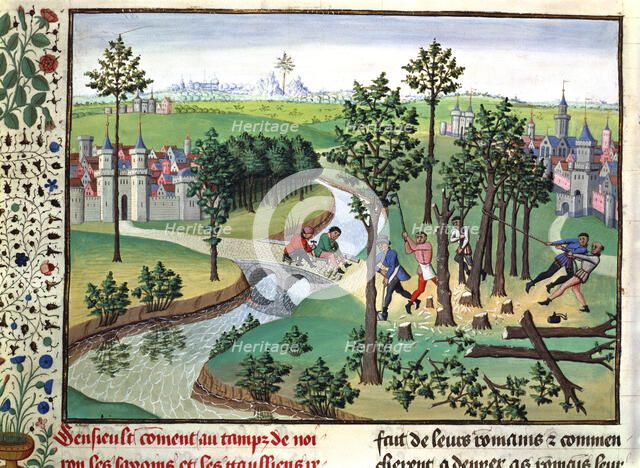 Building a road, 15th century. Artist: Unknown