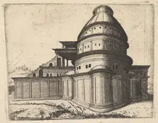 Building [Aerarii Publici Rome] from the series Ruinarum variarum fabricarum delineatione..., 1554. Creator: Lambert Suavius