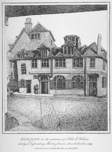 Building at the entrance of Little St Helen's, City of London, 1870. Artist: John Thomas Smith