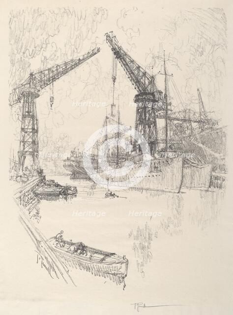 Building Destroyers, 1917. Creator: Joseph Pennell.