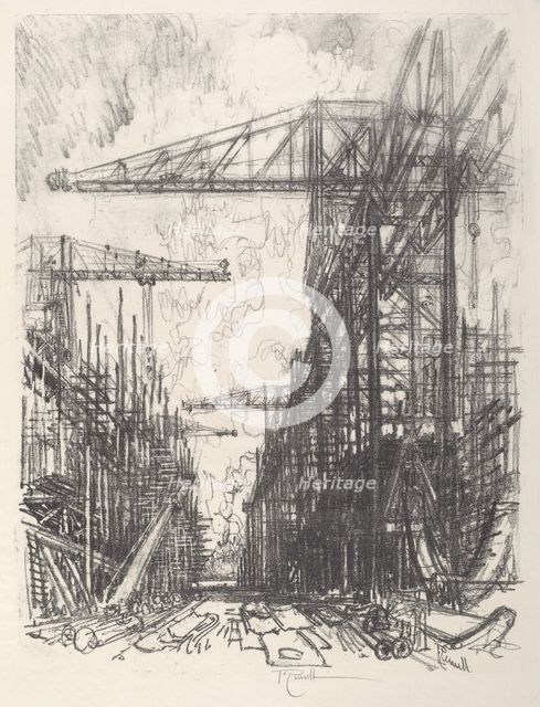 Building Destroyers, No.I, 1917. Creator: Joseph Pennell.