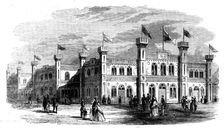 Building erected at Zurich for the Celebration of the Swiss National Musical Festival, 1858. Creator: Unknown