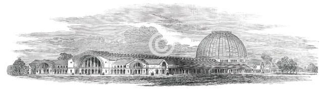 Building for the Great Industrial Exhibition, to be erected in Hyde-Park, 1850. Creator: Unknown.