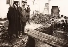 Building foremen examine work on site at Rowntree factory, Haxby Road,York, Yorkshire, 1908