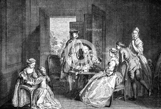 'Building Houses with Cards', 1743.Artist: Truchy