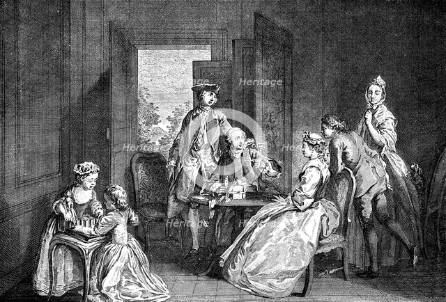 'Building Houses with Cards', 1743.Artist: Truchy