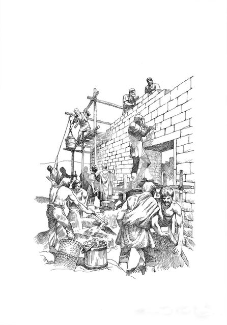 Building Hadrian's Wall, c122 (c1985-c2000). Artist: Philip Corke.