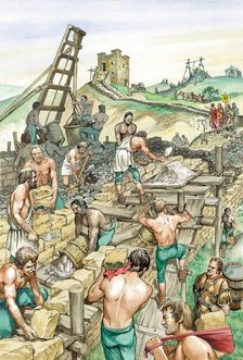 Building Hadrian's Wall, early 2nd century (c1985-c2000). Artist: Philip Corke
