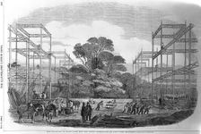 Building in Hyde Park, London for the Great Exhibition, 1851. Creator: Unknown