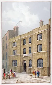 Building in Old Broad Street which bears the Pinners Hall sign, City of London, 1815. Artist: George Shepherd