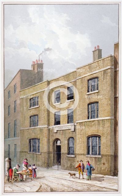 Building in Old Broad Street which bears the Pinners' Hall sign, City of London, 1815. Artist: George Shepherd