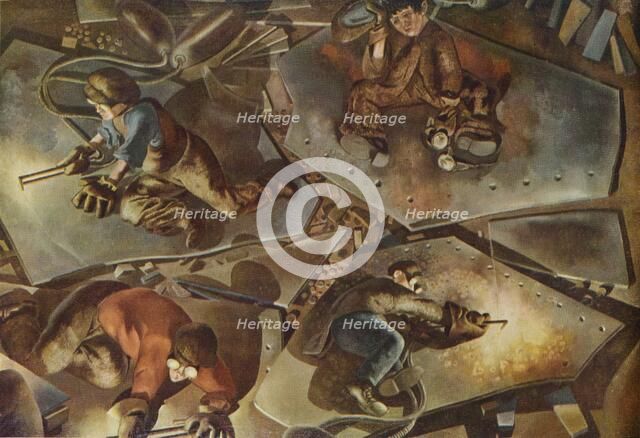 'Building on the Clyde: Burners', 1940. Artist: Stanley Spencer.