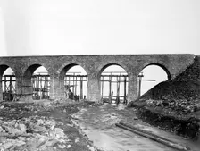 Building of a Bridge Over a Road, 1900-1904. Creator: Unknown