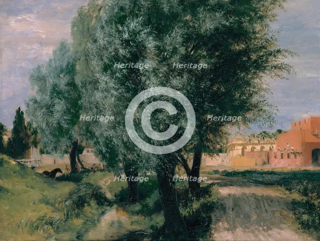 Building Site with Willows, 1846. Artist: Menzel, Adolph Friedrich, von (1815-1905)