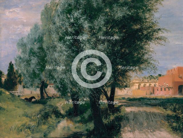 Building Site with Willows, 1846. Artist: Menzel, Adolph Friedrich, von (1815-1905)