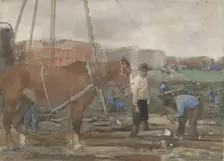 Building site in the west of old Amsterdam, 1900. Creator: George Hendrik Breitner