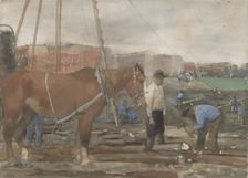 Building site in the west of old Amsterdam, 1900. Creator: George Hendrik Breitner