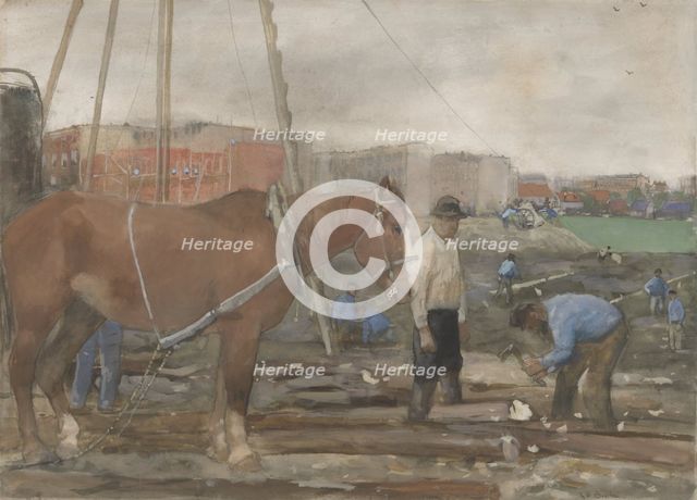 Building site in the west of old Amsterdam, 1900. Creator: George Hendrik Breitner.