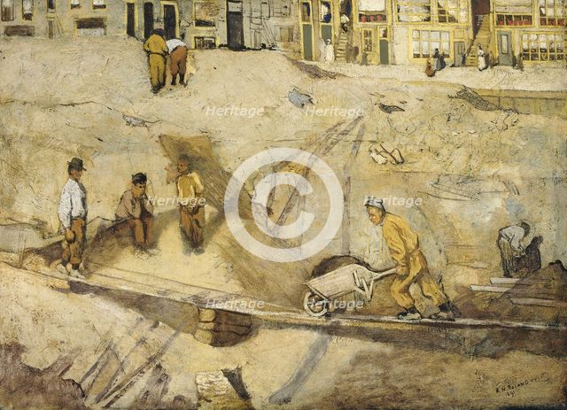 Building Site in Amsterdam, 1891. Creator: Richard Roland Holst.